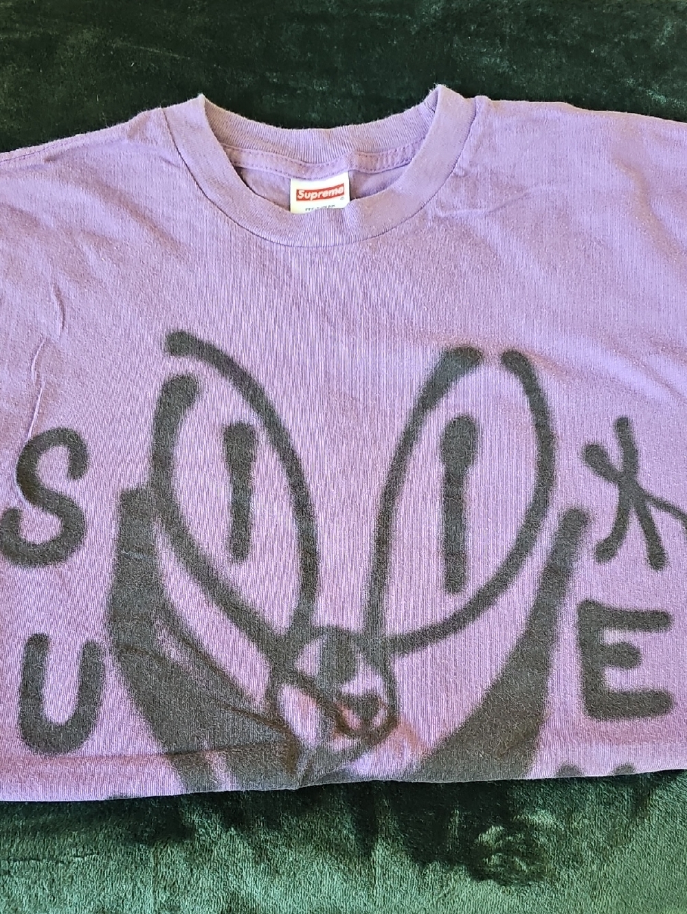 Supreme Purple Graphic Tee with Black Print